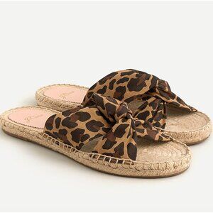 NWOT J. Crew Twisted-Knot Espadrille Sandals in Leopard Canvas Size 5.5